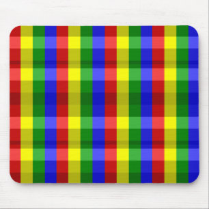 Primary Colors Checks Mouse Pad