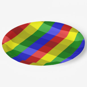 Primary Colors, Checks-Paper Plate