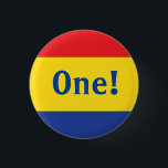 Primary Colors Kid's Birthday Party 1 Inch Round Button<br><div class="desc">Red Yellow and Blue,  it's time to celebrate you!  This primary colored 1st birthday party theme with a retro feel is perfect for celebrating your little kid boy or girl on their first birthday or any birthday!</div>