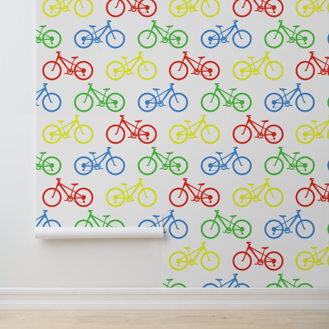 Primary Colour Bicycles Design Wallpaper (Application)