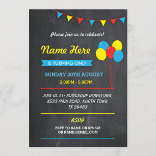 Primary Colour Birthday Girls Boys Colour Invite