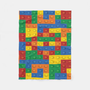 Primary Colour Brick Pattern Fleece Blanket