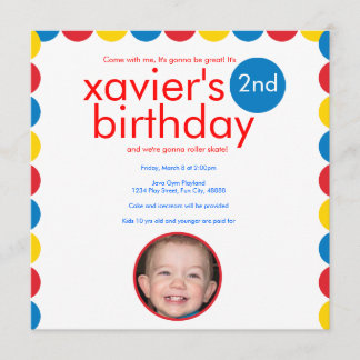 Primary Colour Circle Birthday Invite