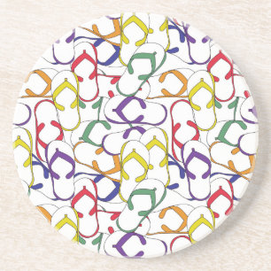 Primary Colour Flip Flop Pattern flipflops summer Coaster