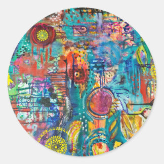 Primary Colour Love Classic Round Sticker