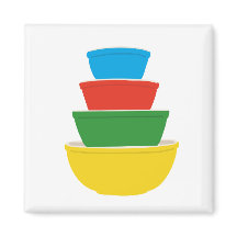 Primary Colour Pyrex Mixing Bowls Magnet | Rainbow