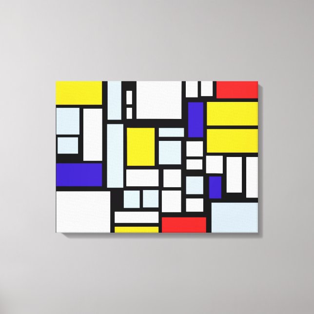 Primary Colour Squares and Rectangles Wall Art (Front)