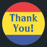 Primary Colours Birthday Party Classic Round Sticker<br><div class="desc">This simple primary colours birthday party is great for a kid's art party!  The red,  yellow and blue party is perfect for a kid that loves colours!</div>