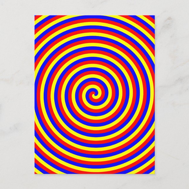 Primary Colours. Bright and Colourful Spiral. Postcard (Front)