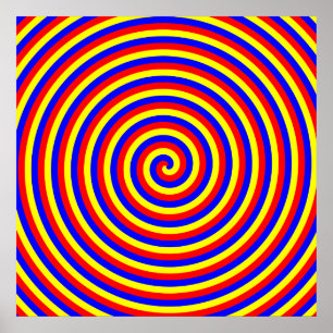 Primary Colours. Bright and Colourful Spiral. Poster