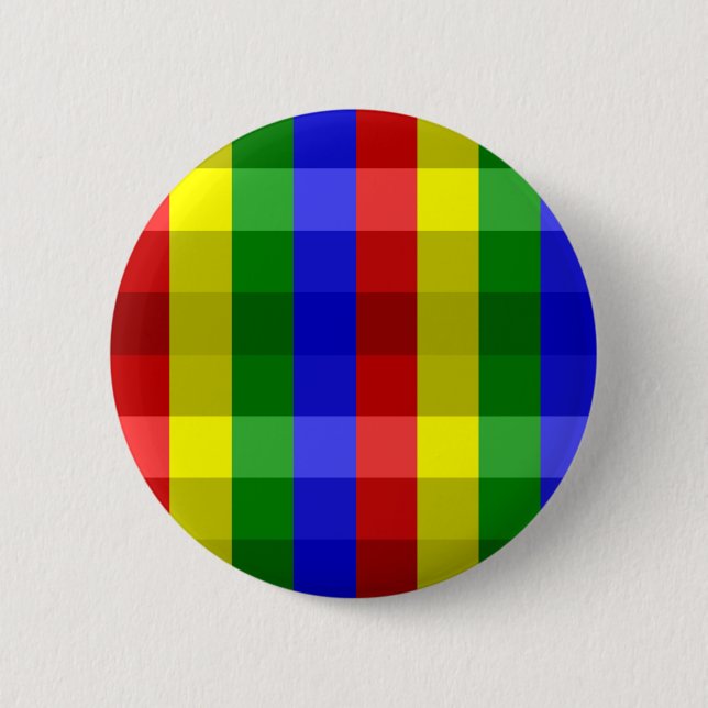Primary Colours Checks 2 Inch Round Button (Front)
