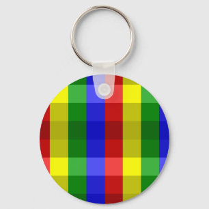 Primary Colours Checks Keychain