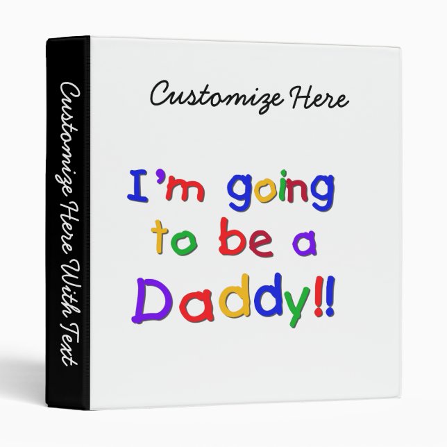 Primary Colours Going to be Daddy Gifts Binder (Front/Spine)
