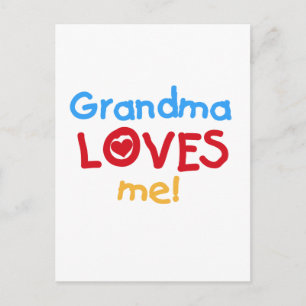 Primary Colours  Grandma Loves Me T-shirts Postcard