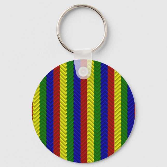 Primary Colours Herringbone Keychain (Front)