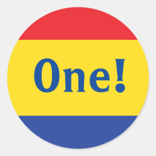 Primary Colours Kid's Birthday Party Classic Round Sticker