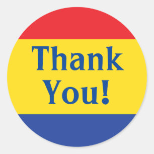 Primary Colours Kid's Birthday Party Classic Round Sticker