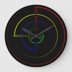 Primary Colours Modern Minimalist Unique Wall Large Clock