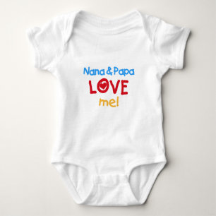 Primary Colours Nana and Papa Love Me Baby Bodysuit