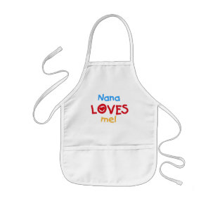 Primary Colours Nana Loves Me T-shirts Kids Apron