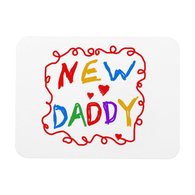 Primary Colours New Daddy Gifts Magnet (Horizontal)
