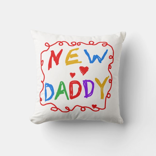 Primary Colours New Daddy Gifts Throw Pillow (Front)