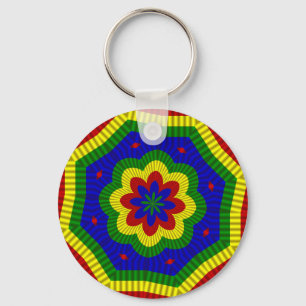 Primary Colours Rolled Flower 1 Keychain