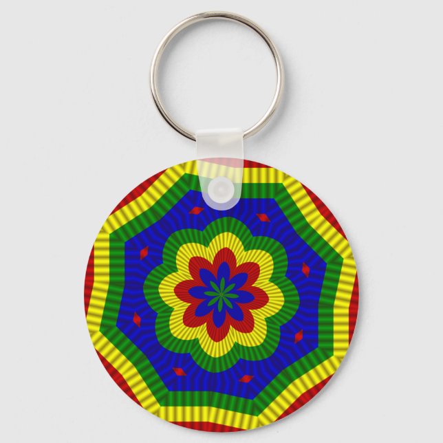 Primary Colours Rolled Flower 1 Keychain (Front)