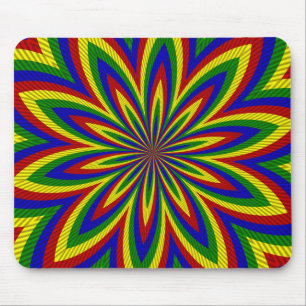 Primary Colours Rolled Flower 2 Mouse Pad