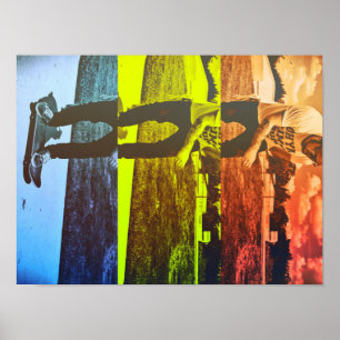 Primary Colours Skateboarding Poster