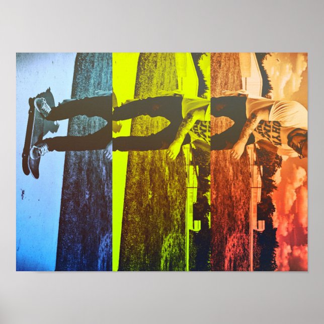 Primary Colours Skateboarding Poster (Front)