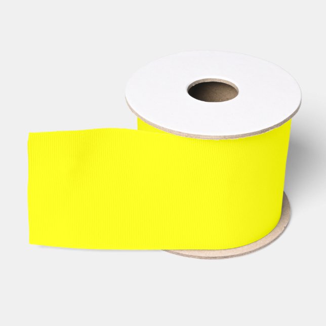 Primary Colours SOLID YELLOW-Grosgrain Ribbon Grosgrain Ribbon (Spool)