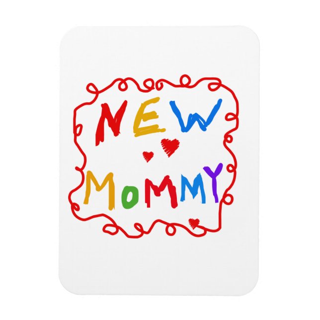 Primary Colours Text New Mommy Gifts Magnet (Vertical)