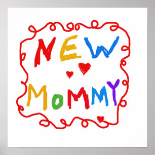 Primary Colours Text New Mommy Gifts Poster