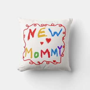 Primary Colours Text New Mommy Gifts Throw Pillow