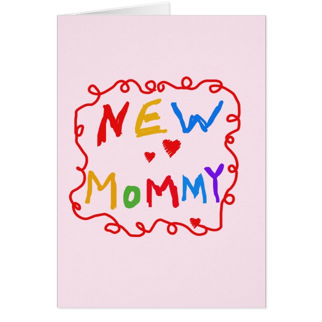 Primary Colours Text New Mommy  Tshirts (Front)