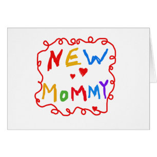Primary Colours Text New Mommy Tshirts