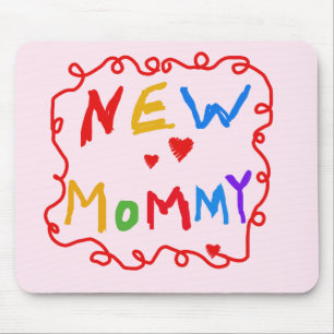 Primary Colours Text New Mommy Tshirts Mouse Pad