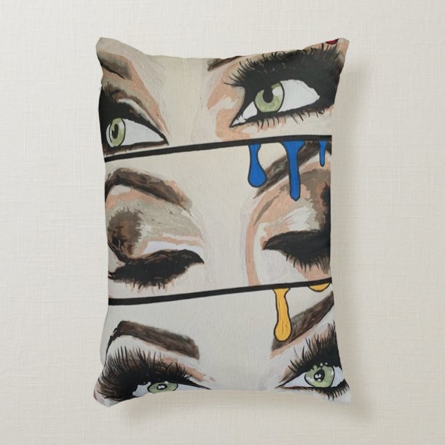 ‘Primary Concern’ Painting on a  Accent Pillow (Front(Vertical))