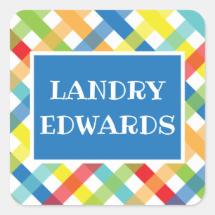 Primary Criss Cross Personalized Stickers