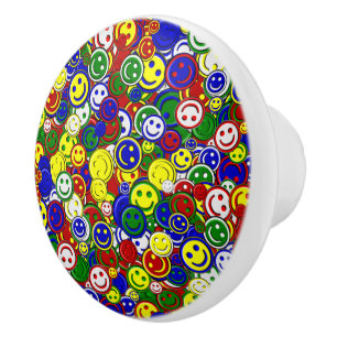 Primary Face Beads-RED-CERAMIC KNOB