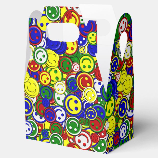Primary Happy Face Allover Beads Favor Box (Opened)