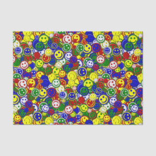 Primary Happy Face Allover Beads Tissue Paper