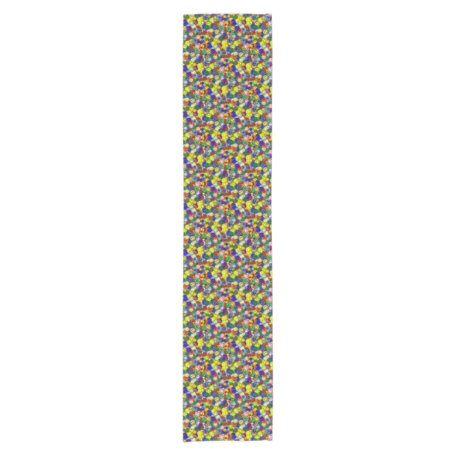 Primary Happy Face Beads,YELLO-TABLE RUNNER 14x72 (Front)