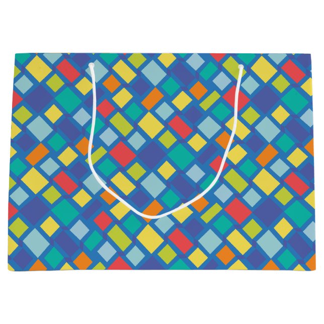 Primary Party Chequerboard Kid's   Large Gift Bag (Front)