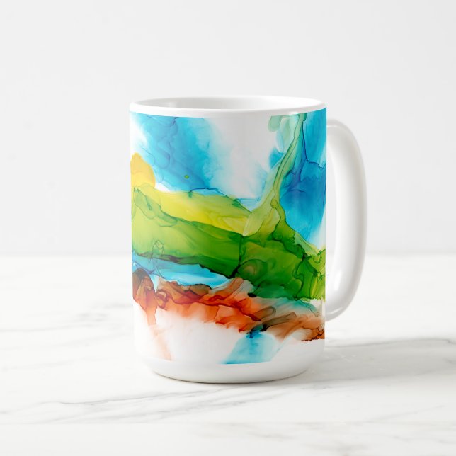 Primary Plume - Watercolors Coffee Mug (Front Right)