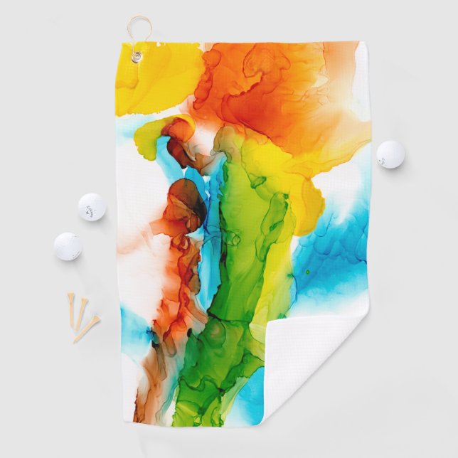Primary Plume - Watercolors Golf Towel (InSitu)