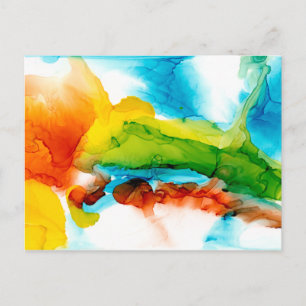 Primary Plume - Watercolors Postcard