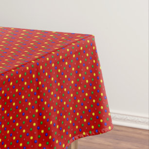 PRIMARY POLKA DOTS RED-52x70 TABLECLOTH