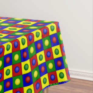PRIMARY POLKA DOTS SQUARED-52x70 TABLECLOTH